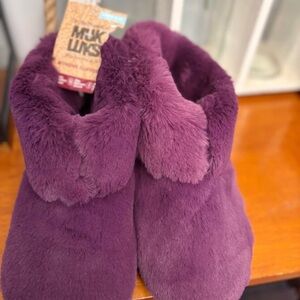 Muk Luks Plush Purple Slippers